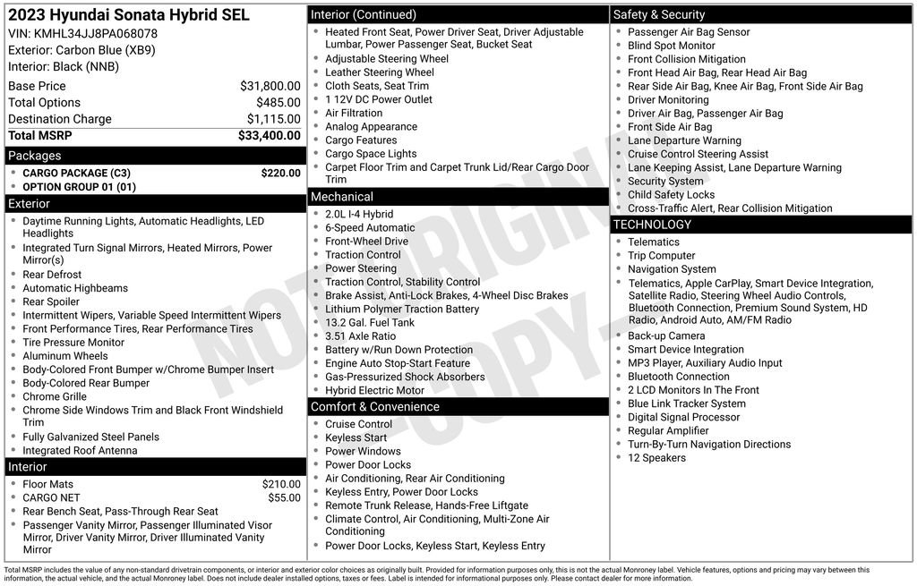 Used 2023 Hyundai Sonata SEL w/ Cargo Package FWD image 3