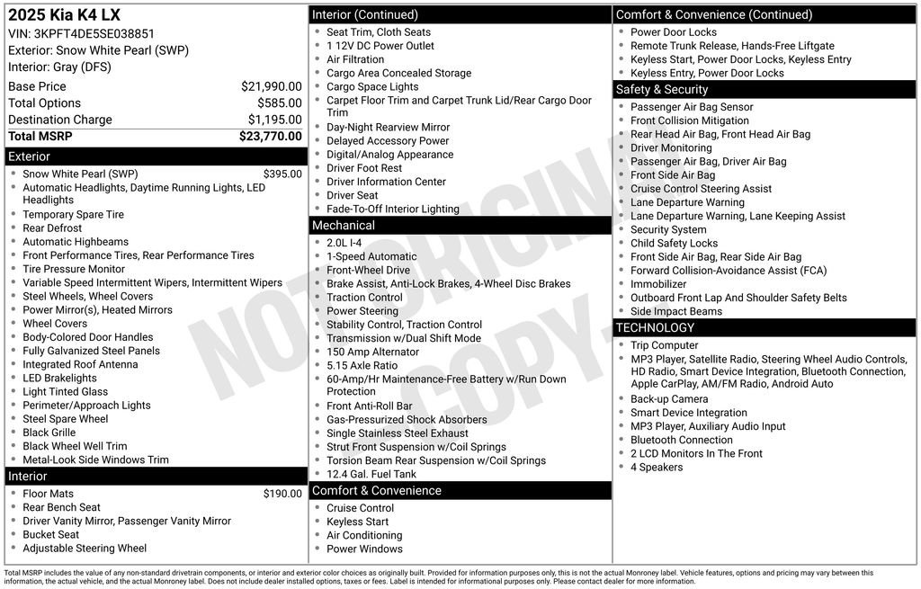Used 2025 Kia K4 FWD image 7