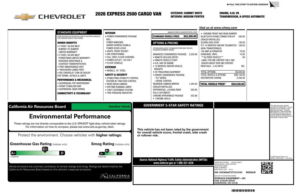 New 2026 Chevrolet Express 2500 w/ Enhanced Convenience Package RWD image 4