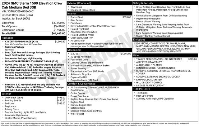 New 2024 GMC Sierra 1500 Elevation w/ X31 Off-Road Package image 9