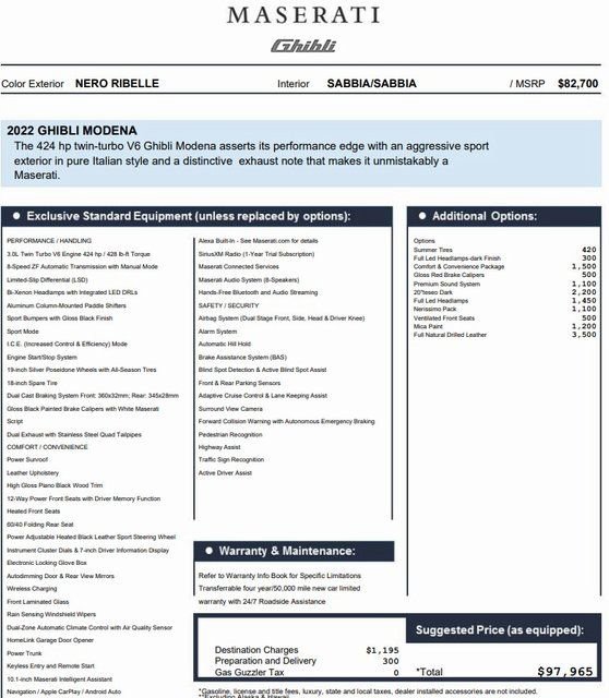 Used 2022 Maserati Ghibli Modena image 2