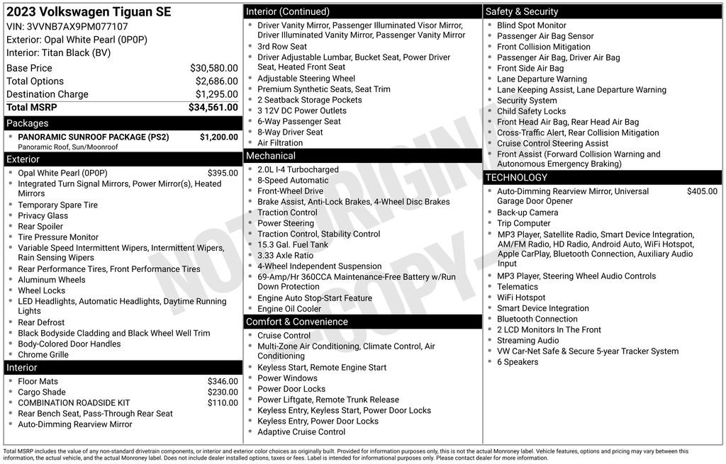 Certified 2023 Volkswagen Tiguan SE w/ Panoramic Sunroof Package FWD image 33