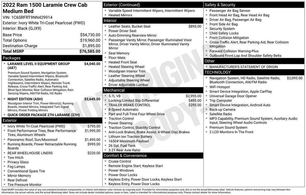 Used 2022 RAM 1500 Laramie AWD/4WD image 2