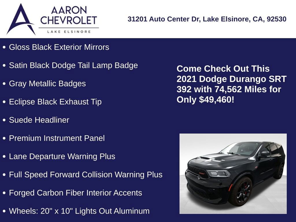 Used 2021 Dodge Durango SRT w/ Premium Interior Group image 10