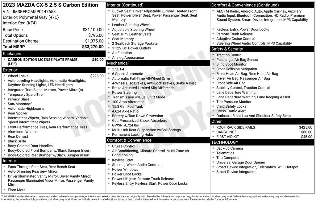 Used 2023 MAZDA CX-5 Carbon Edition image 2