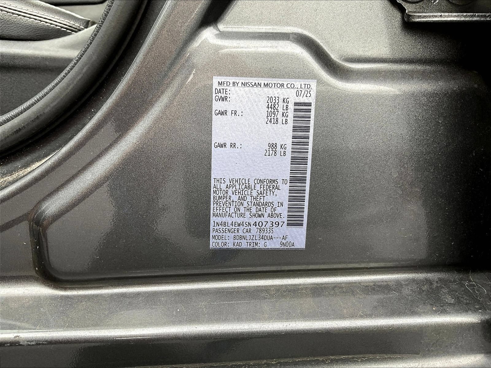 Certified 2025 Nissan Altima 2.5 SL AWD/4WD image 6