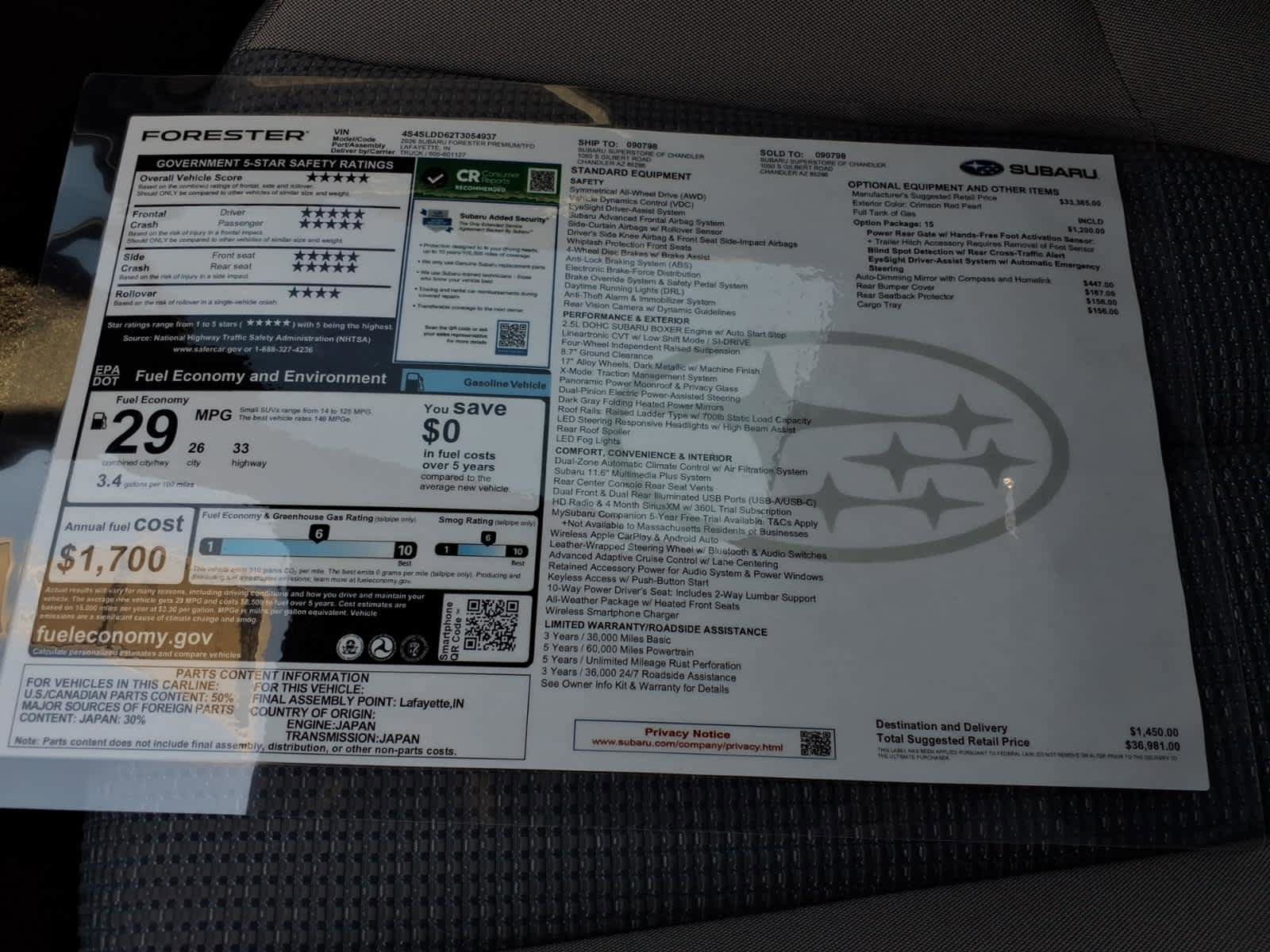 New 2026 Subaru Forester Premium image 40