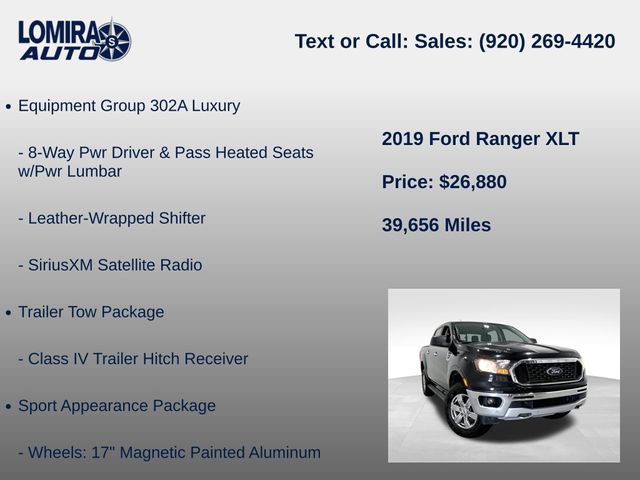 Used 2019 Ford Ranger XLT w/ Equipment Group 302A Luxury AWD/4WD image 14