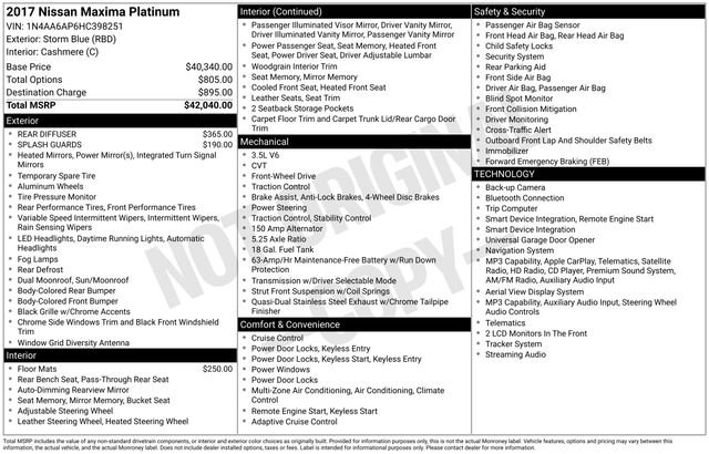 Used 2017 Nissan Maxima Platinum FWD image 12