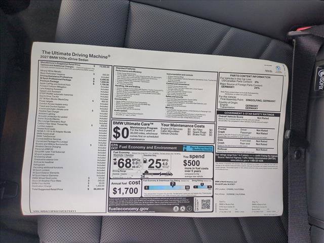 New 2027 BMW 530i w/ M Sport Package RWD image 18
