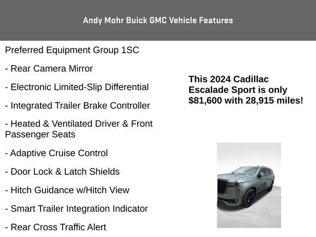 Used 2024 Cadillac Escalade Sport w/ LPO, ONYX Package AWD/4WD image 13