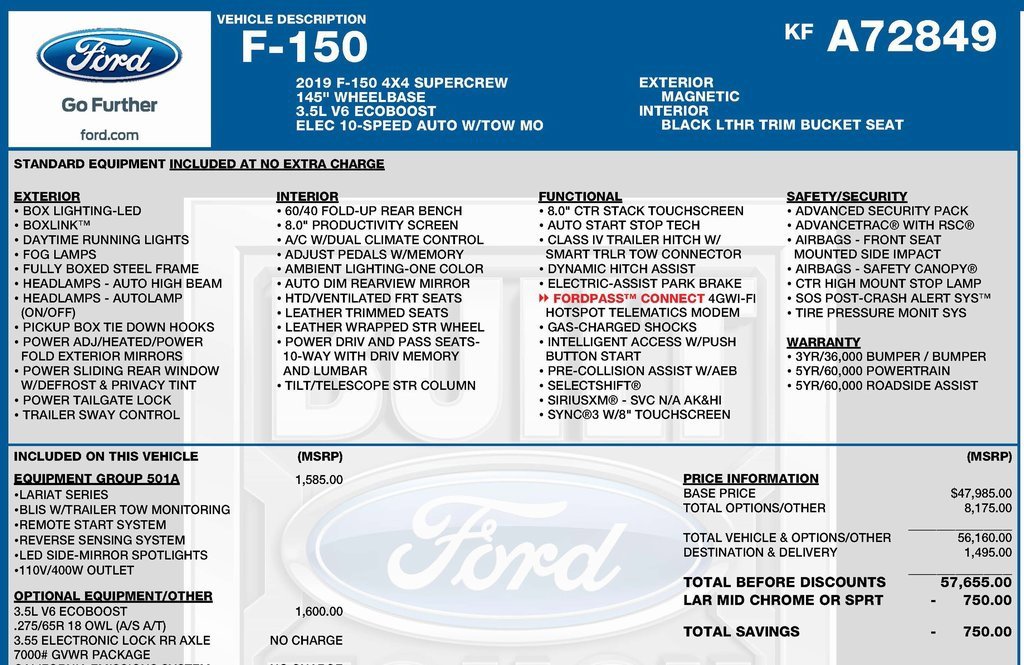 Used 2019 Ford F150 Lariat image 2