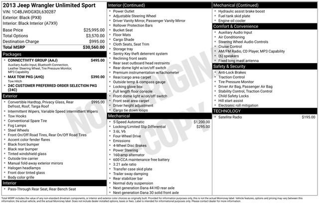 Used 2013 Jeep Wrangler Unlimited Sport w/ Connectivity Group image 6