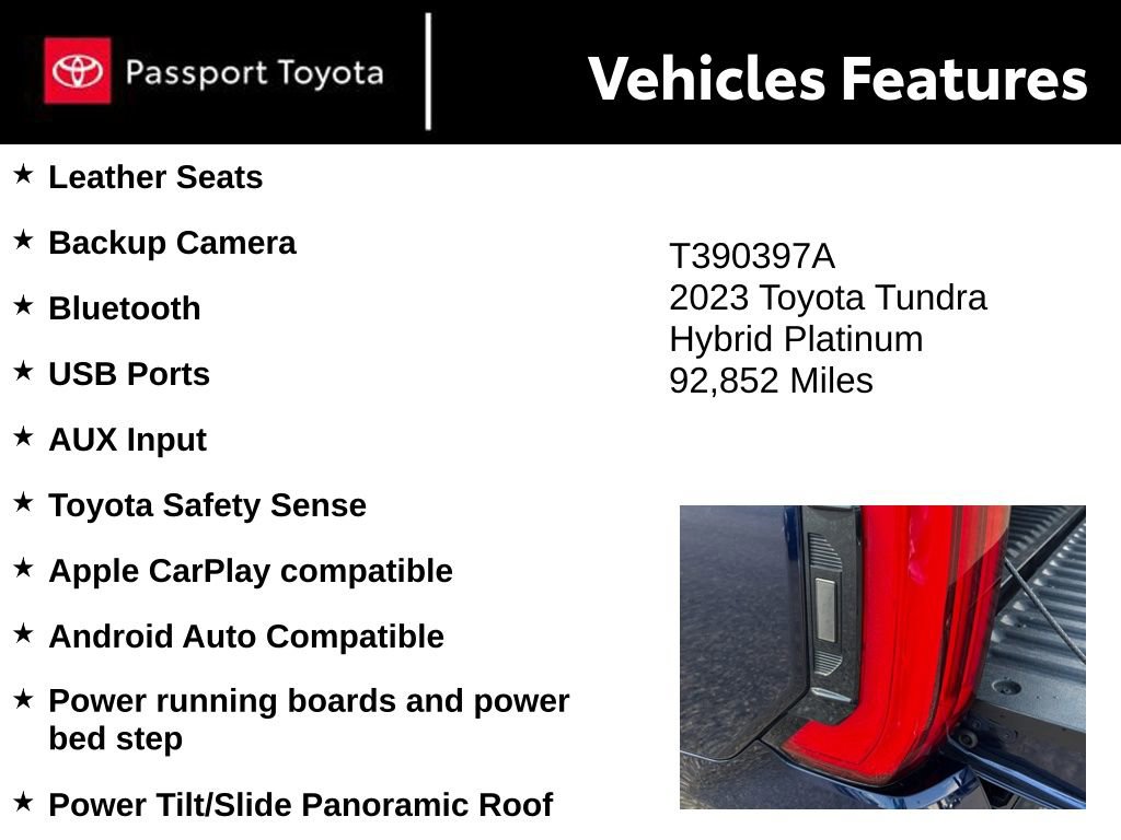 Used 2023 Toyota Tundra Platinum w/ Advanced Package AWD/4WD image 10