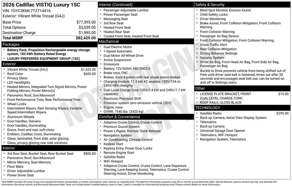 New 2026 Cadillac Vistiq Luxury AWD/4WD image 46
