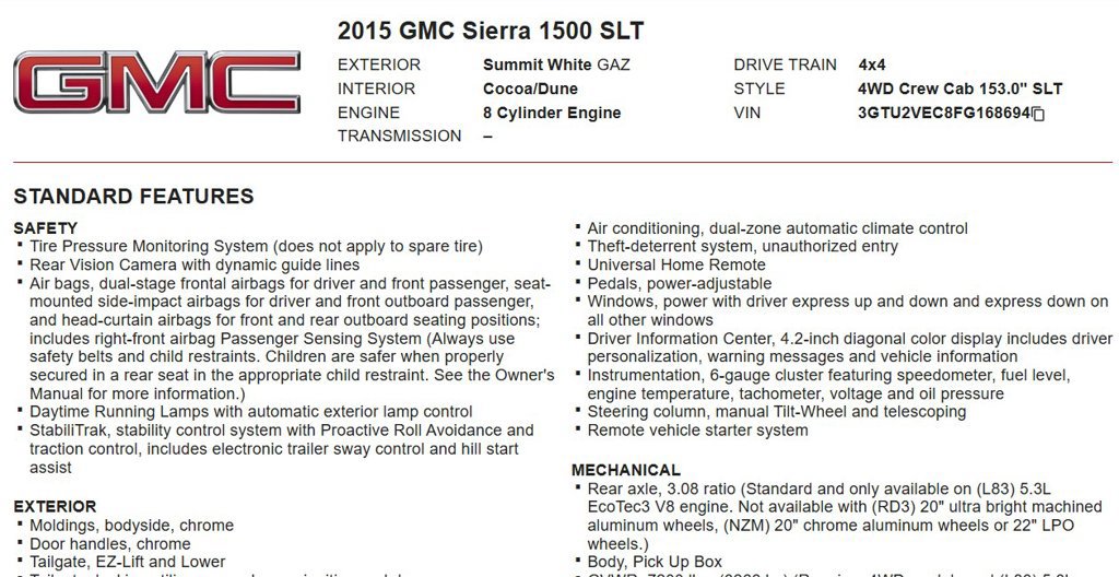 Used 2015 GMC Sierra 1500 SLT w/ SLT Crew Cab Value Package AWD/4WD image 21