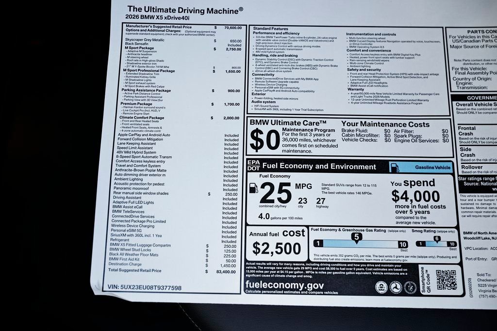 New 2026 BMW X5 xDrive40i w/ M Sport Package image 40