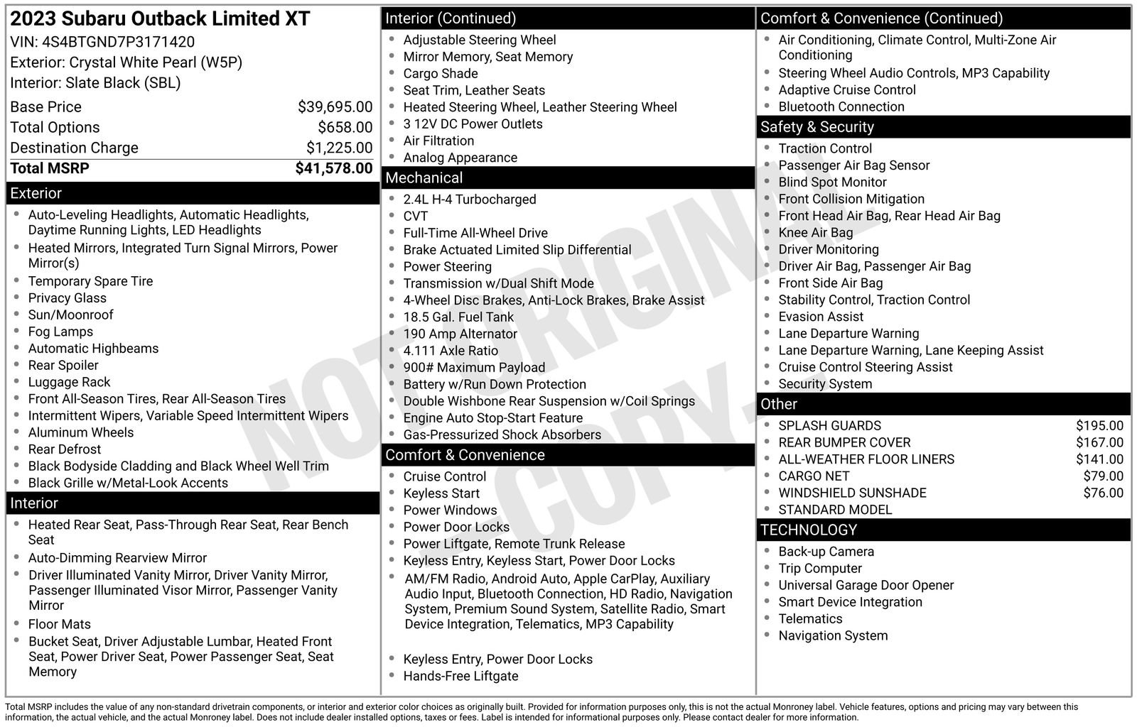 Certified 2023 Subaru Outback Limited XT AWD/4WD image 7