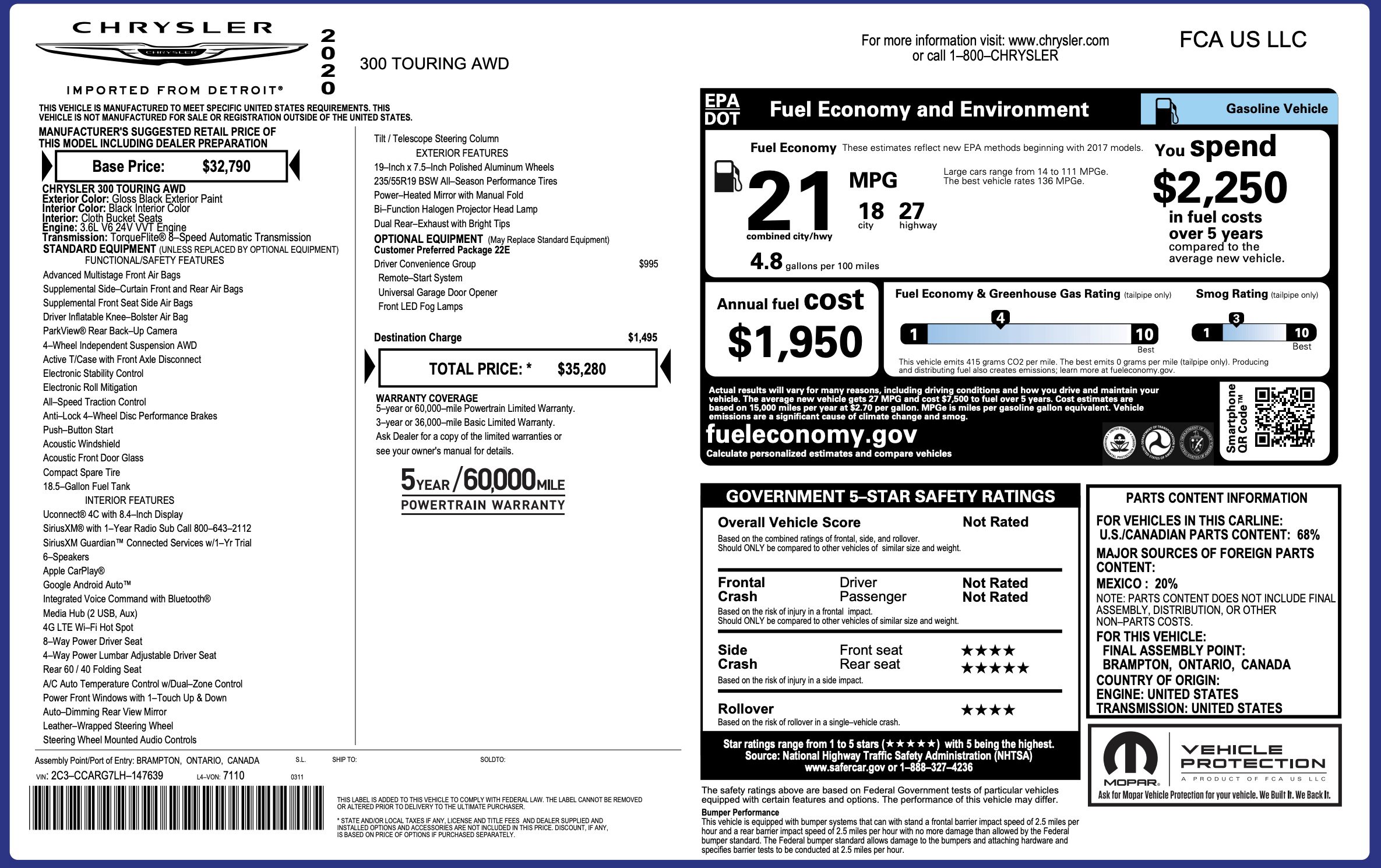 Used 2020 Chrysler 300 Touring w/ Driver Convenience Group image 5