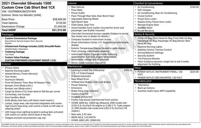 Used 2021 Chevrolet Silverado 1500 Custom image 15