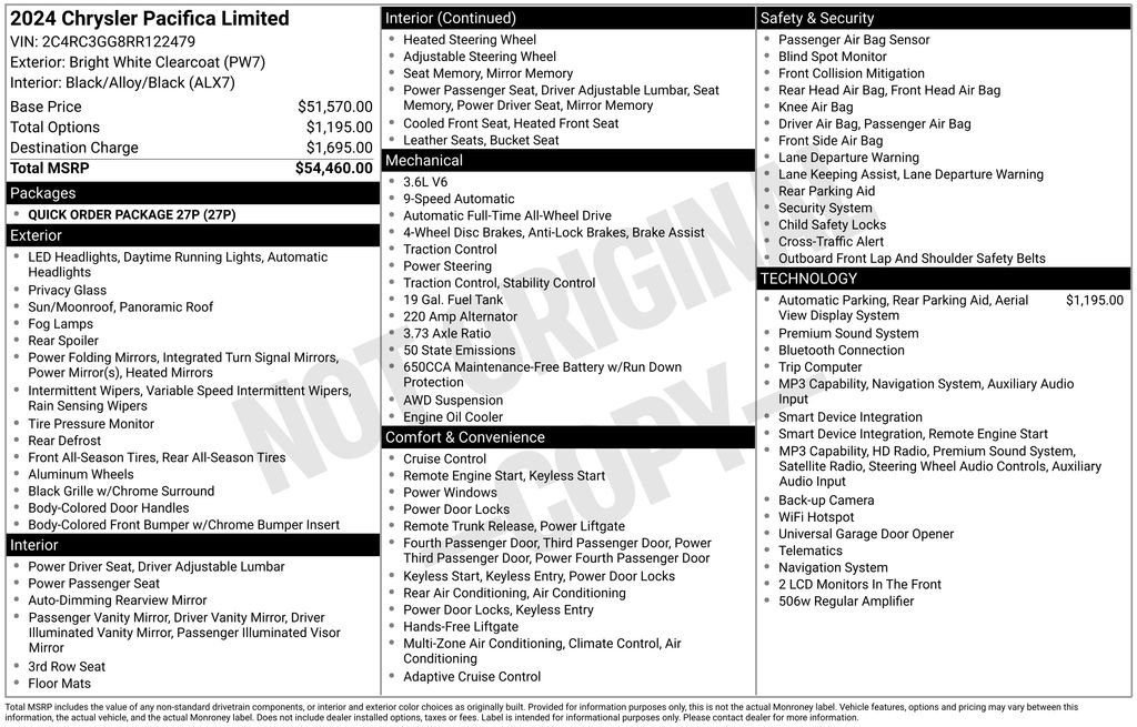 Used 2024 Chrysler Pacifica Limited AWD/4WD image 16