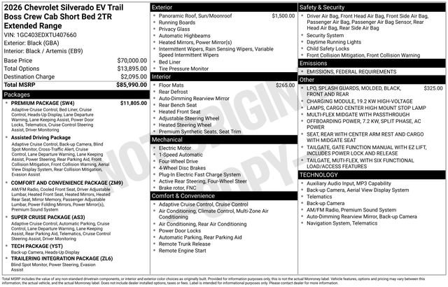 New 2026 Chevrolet Silverado EV Trail Boss w/ Premium Package image 26