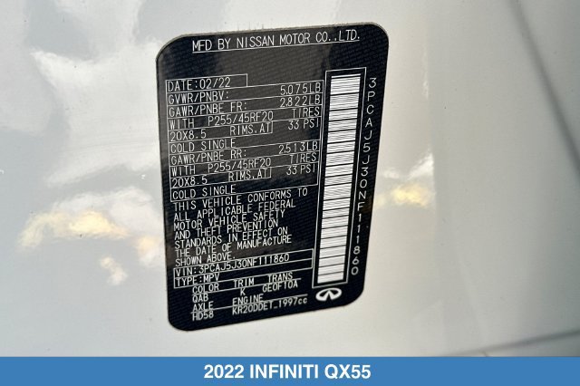 Used 2022 INFINITI QX55 Luxe w/ Cargo Package AWD/4WD image 30