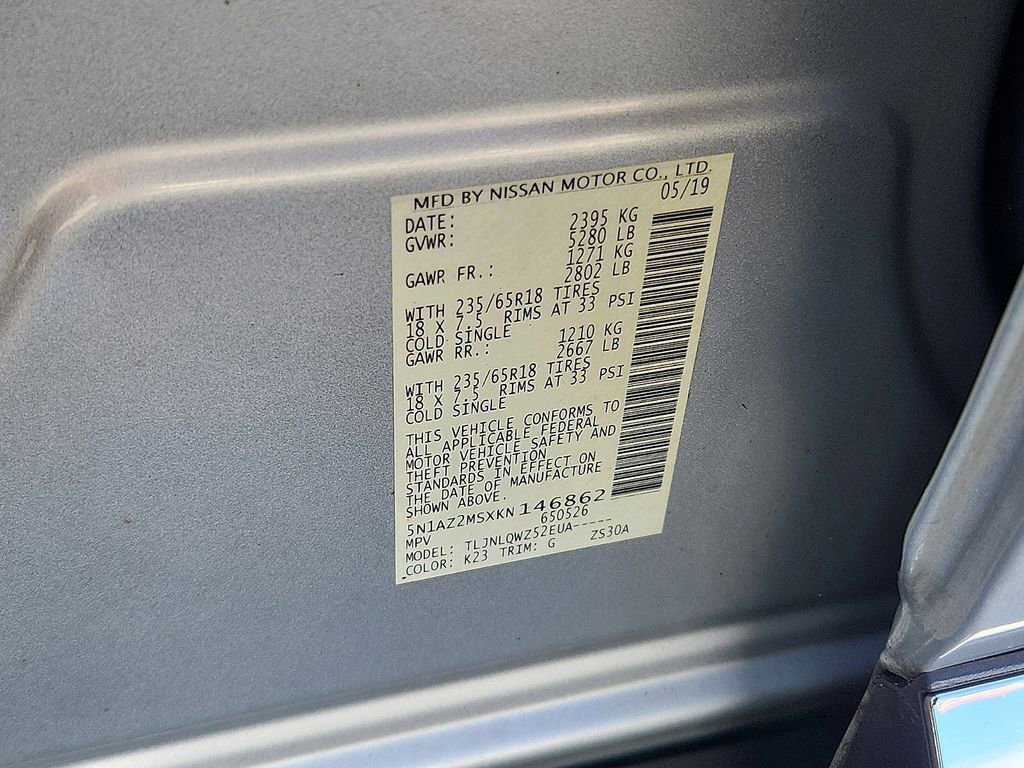 Used 2019 Nissan Murano SV w/ Cargo Package image 10