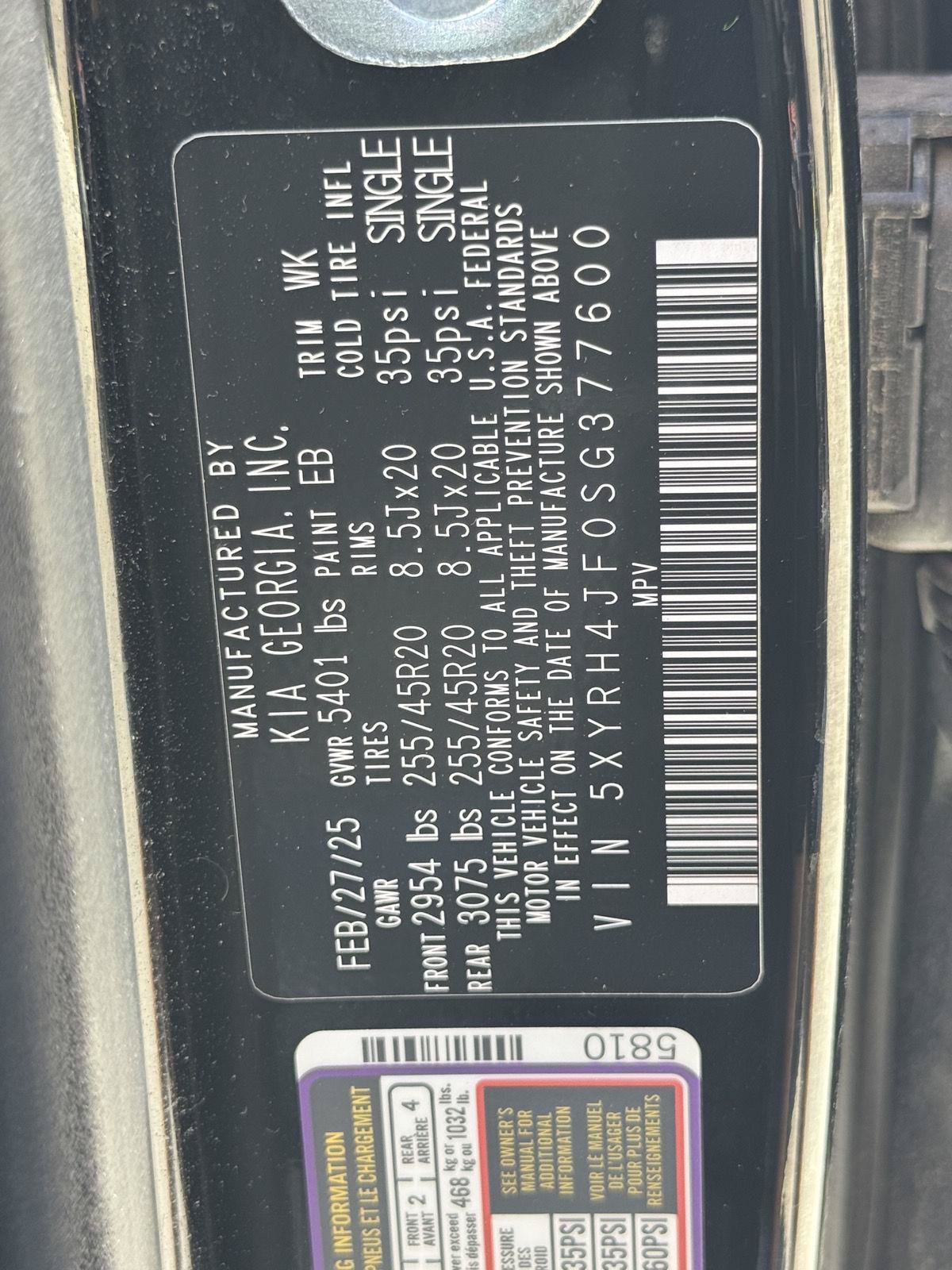 Used 2025 Kia Sorento EX w/ Panoramic Sunroof Package FWD image 66