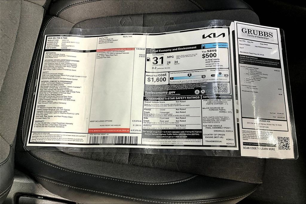 Used 2026 Kia Seltos S FWD image 34