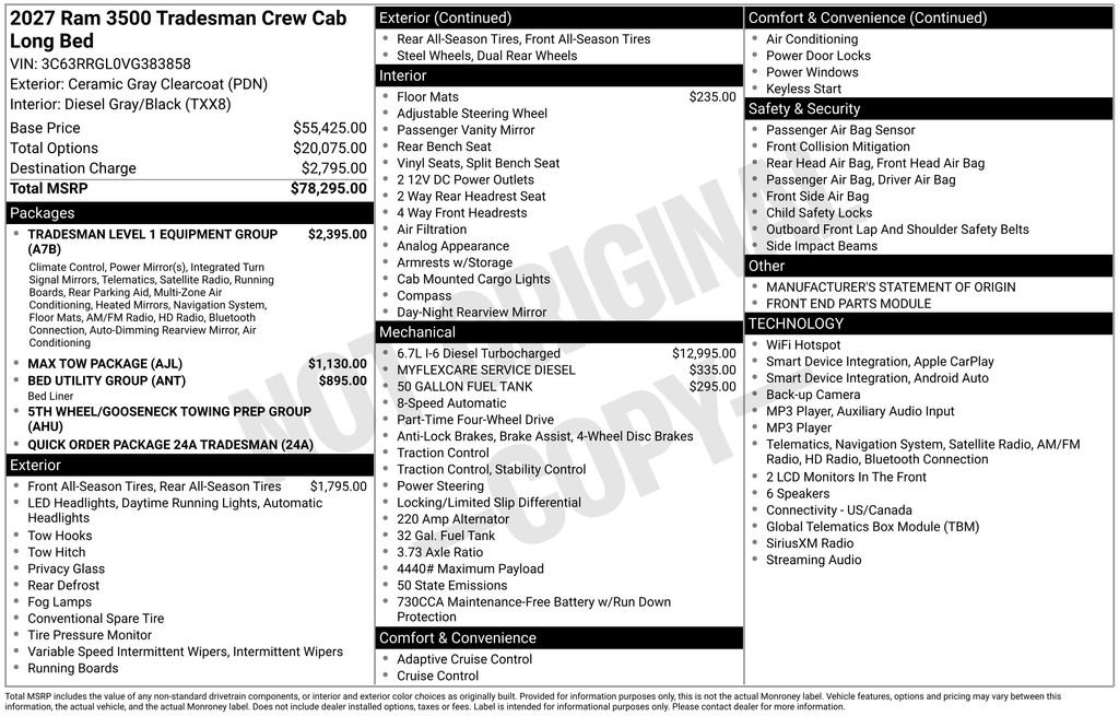 New 2027 RAM 3500 Tradesman AWD/4WD image 34