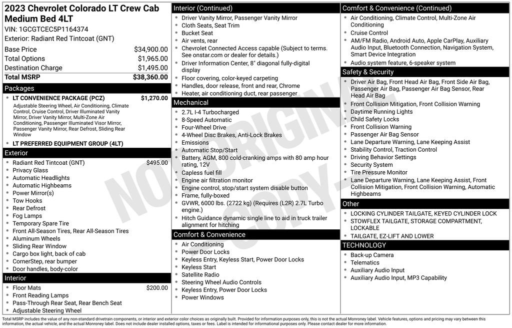 Used 2023 Chevrolet Colorado LT w/ LT Convenience Package AWD/4WD image 7