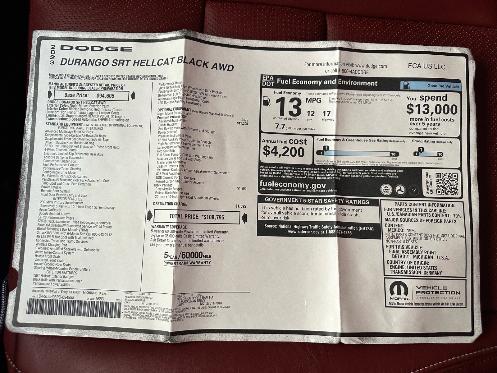 Used 2023 Dodge Durango SRT Hellcat image 38