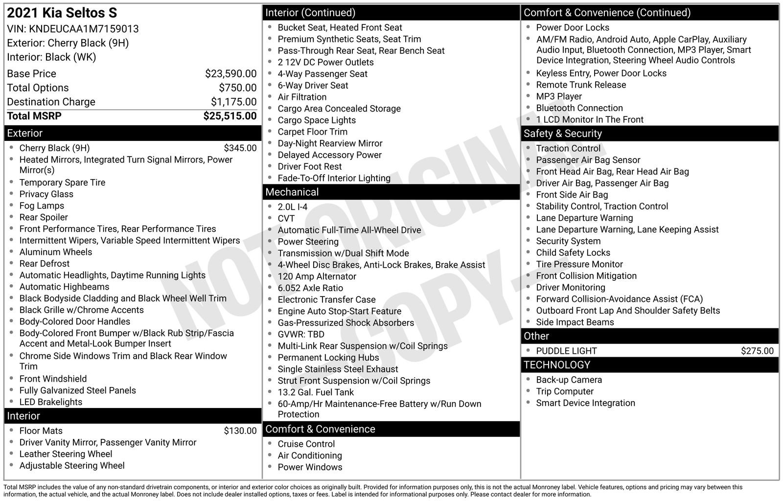 Used 2021 Kia Seltos S AWD/4WD image 27