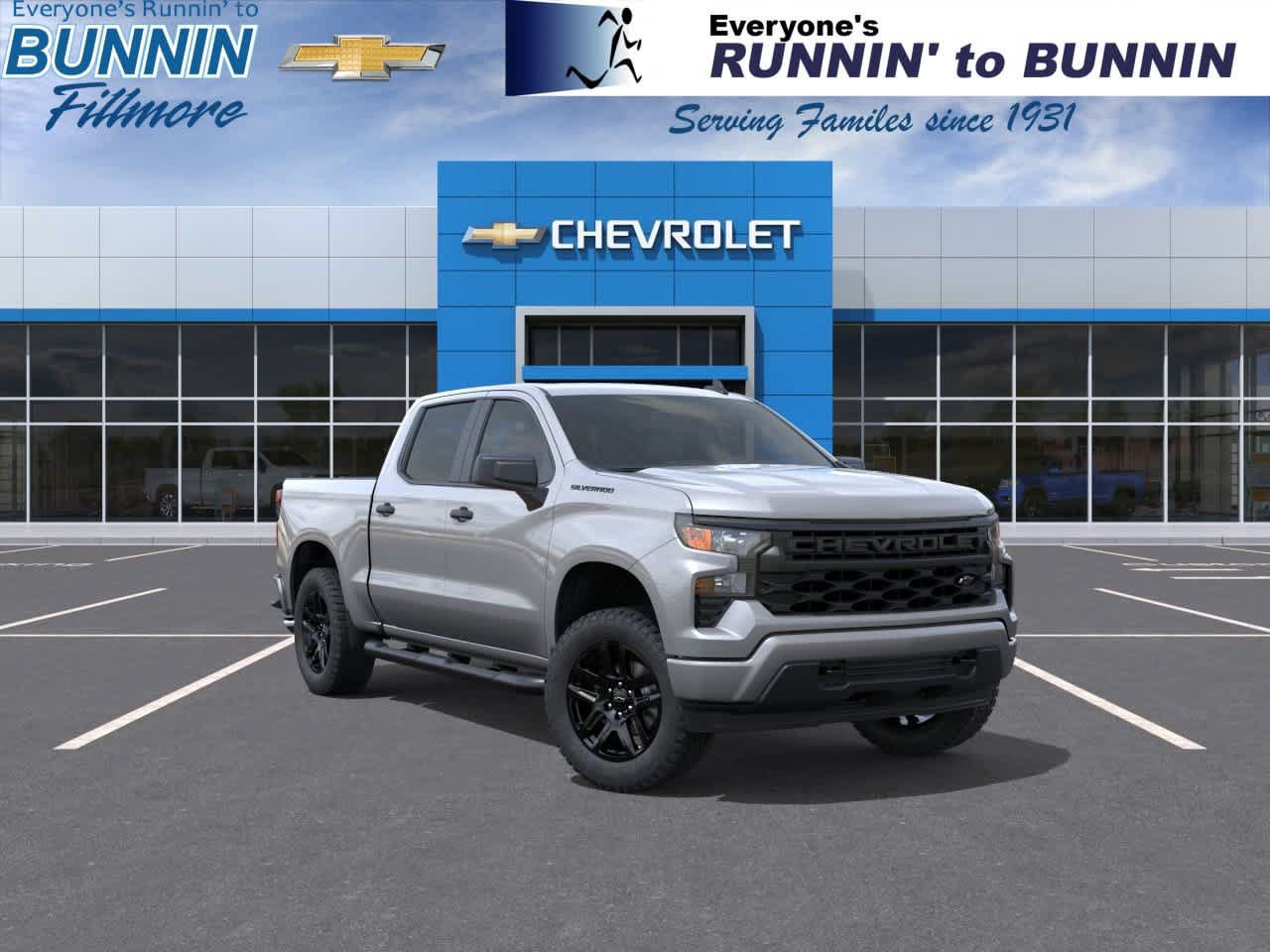 New 2026 Chevrolet Silverado 1500 Custom w/ Turbomax Blackout Package RWD image 1