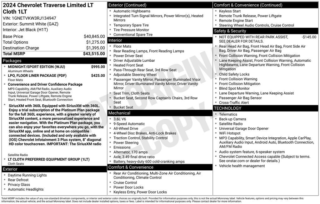 Certified 2024 Chevrolet Traverse LT w/ Midnight/Sport Edition AWD/4WD video 3
