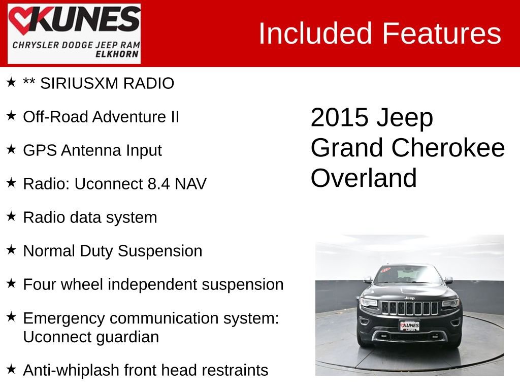 Used 2015 Jeep Grand Cherokee Overland AWD/4WD image 4