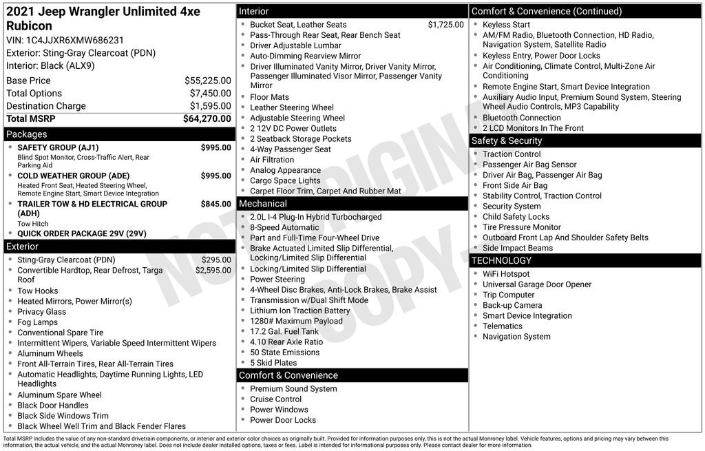 Used 2021 Jeep Wrangler Unlimited Rubicon 4xe w/ Cold Weather Group image 5