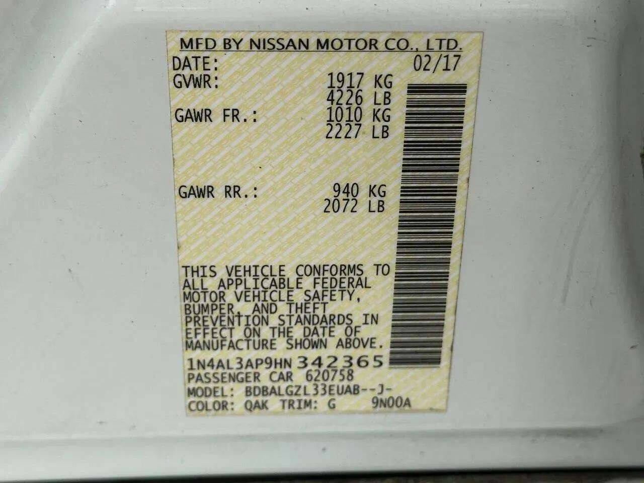 Used 2017 Nissan Altima 2.5 S w/ Power Driver Seat Package image 10