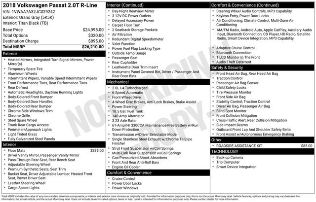 Used 2018 Volkswagen Passat 2.0T R-Line FWD image 8