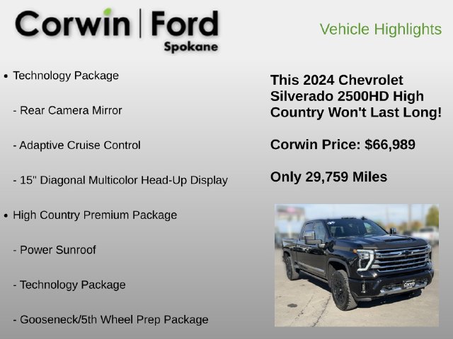 Used 2024 Chevrolet Silverado 2500 High Country w/ High Country Premium Package AWD/4WD image 6
