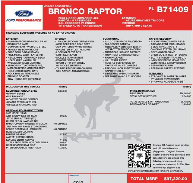 Used 2023 Ford Bronco Raptor AWD/4WD image 4