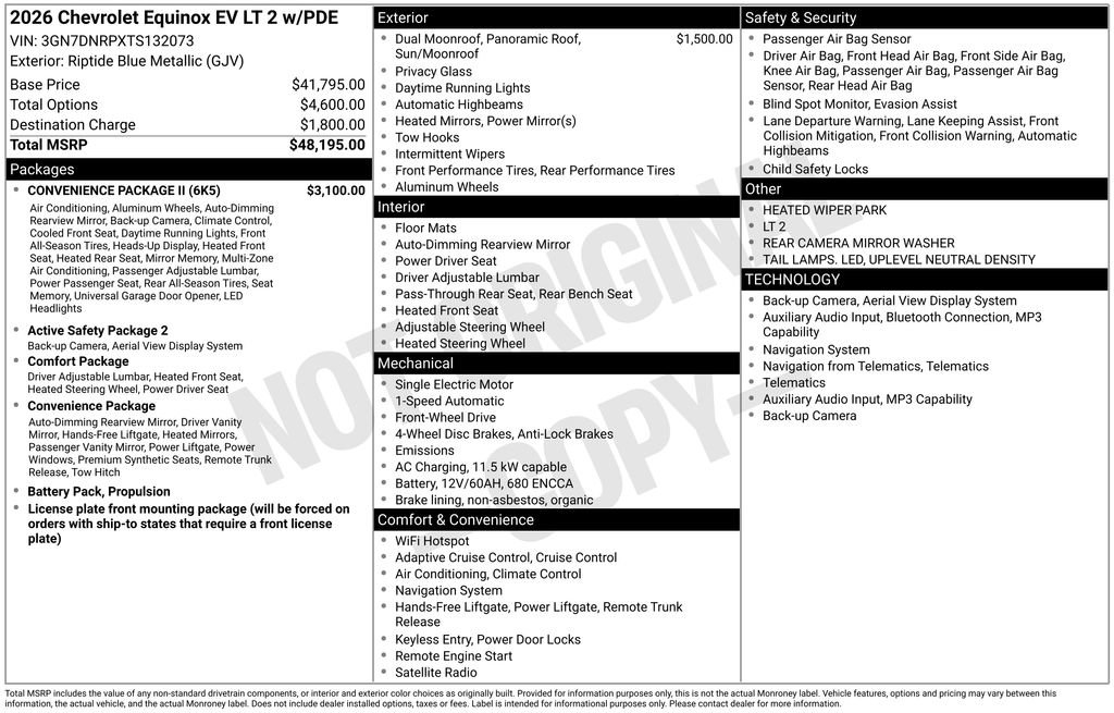 New 2026 Chevrolet Equinox EV LT w/ Convenience Package II FWD image 2