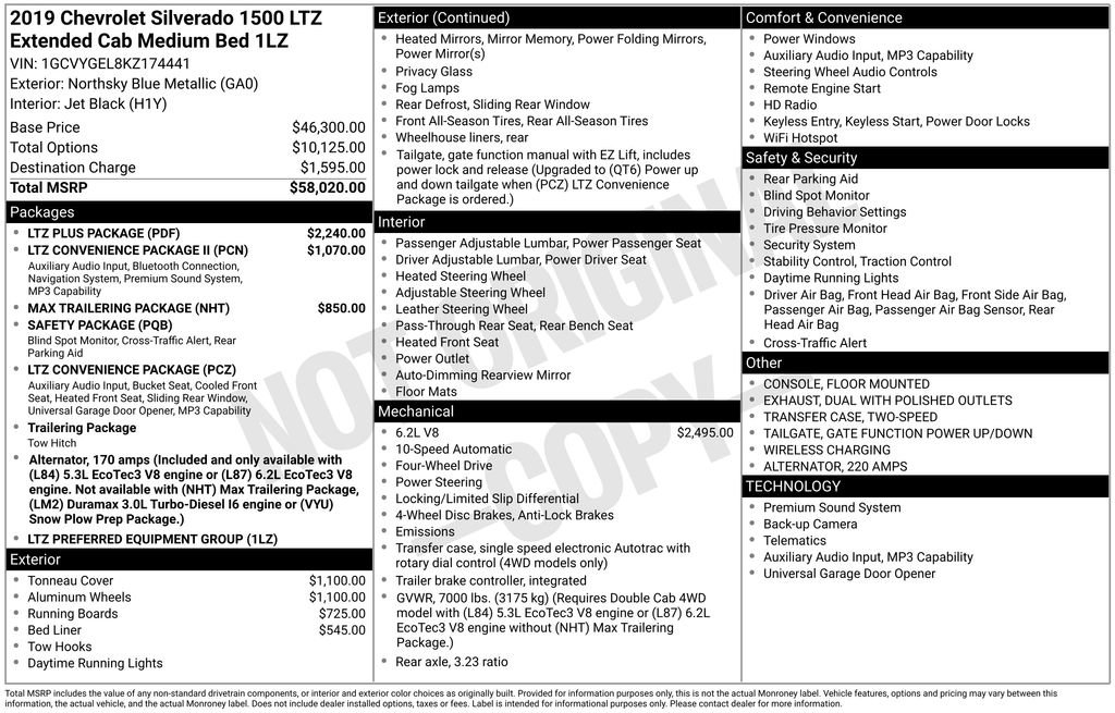 Used 2019 Chevrolet Silverado 1500 LTZ w/ LTZ Plus Package image 11