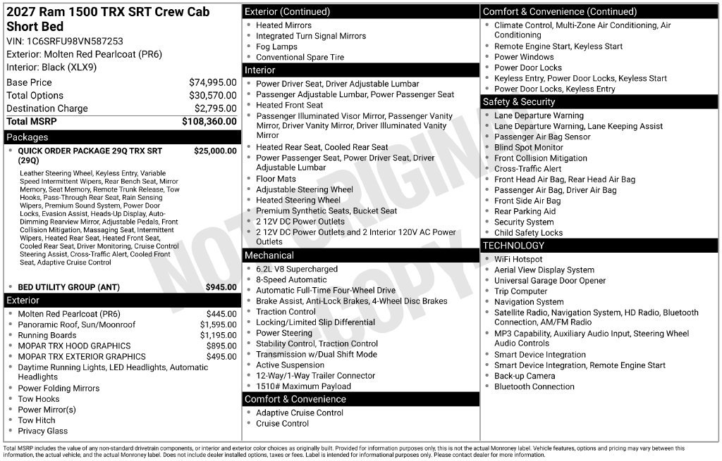 New 2027 RAM 1500 4x4 Crew Cab image 1