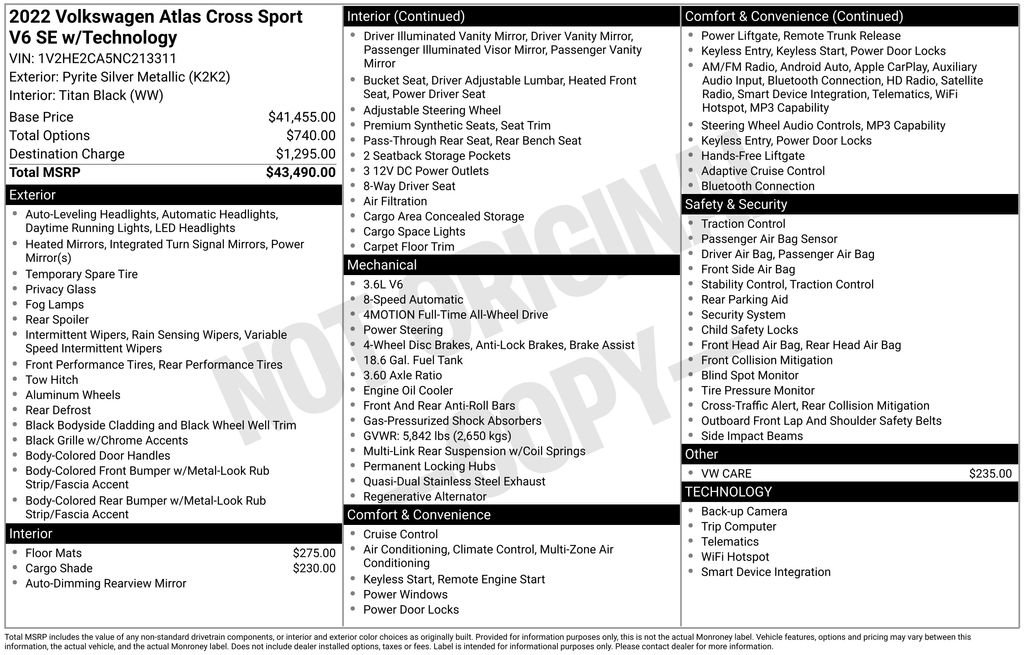 Used 2022 Volkswagen Atlas Cross Sport SE image 37