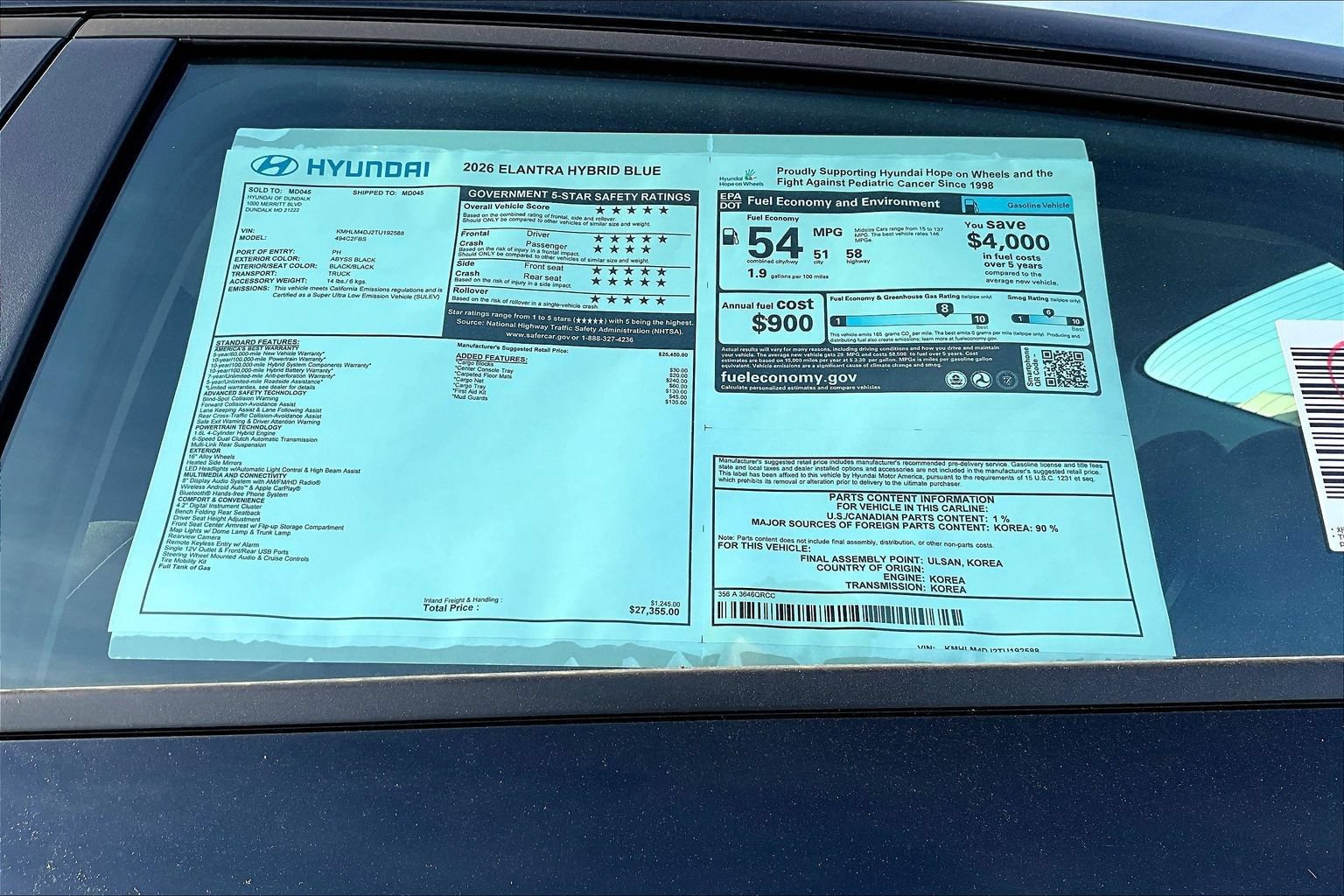 New 2026 Hyundai Elantra Hybrid FWD image 18