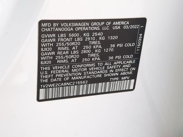 Certified 2022 Volkswagen Atlas Cross Sport SE image 36