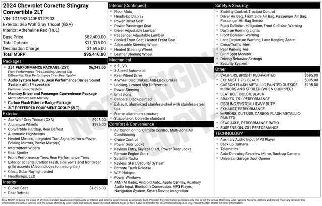 Used 2024 Chevrolet Corvette Stingray Preferred Conv w/ Z51 Performance Package image 3