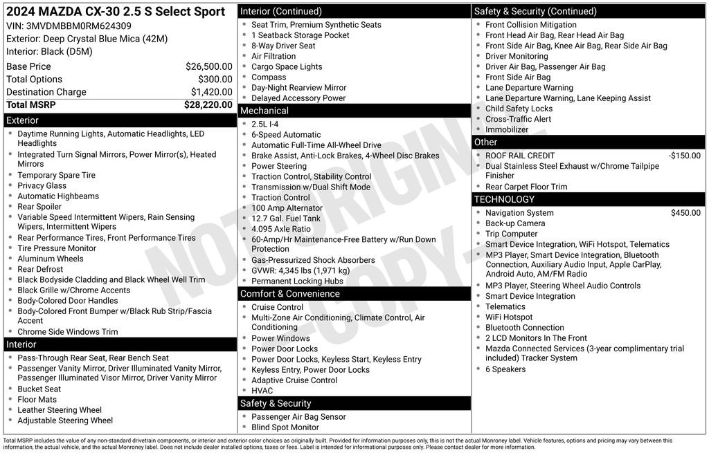 Used 2024 MAZDA CX-30 AWD 2.5 S w/ Select Sport Pkg image 35